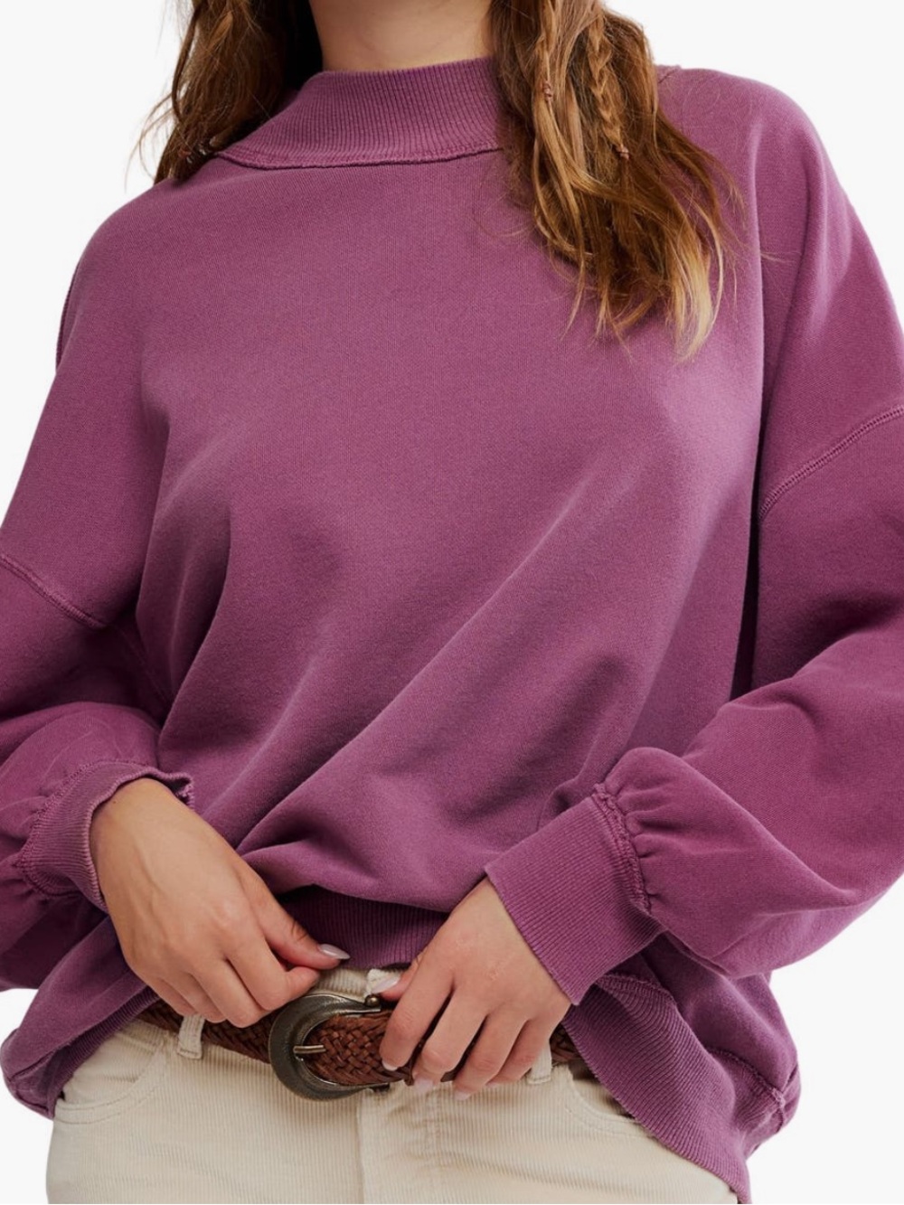 Free People Palm Springs sweatshirt, grape L